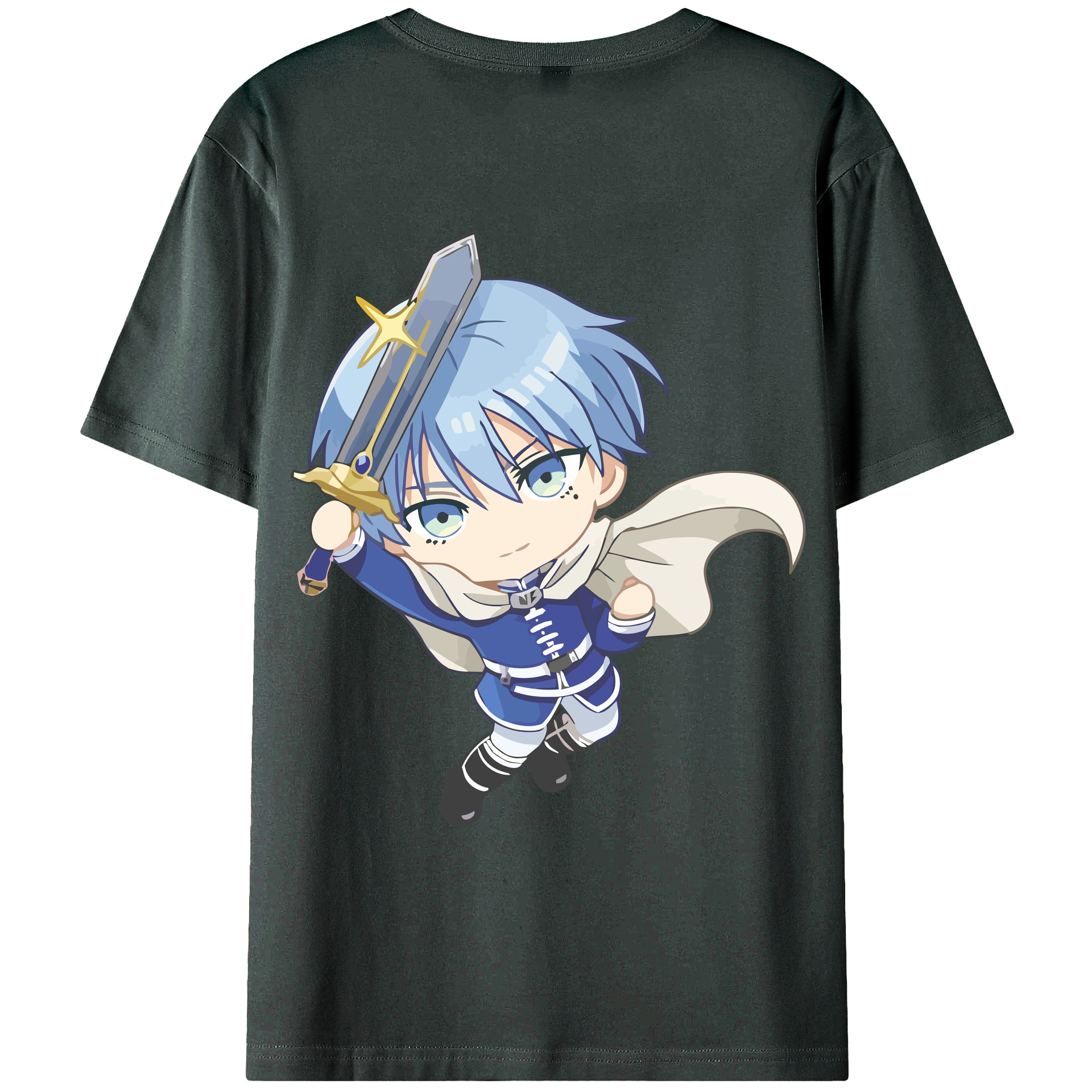 （画像用） 葬送のフリーレン Frieren 綿100％ メンズ半袖Tシャツ（バックプリント） 通気性